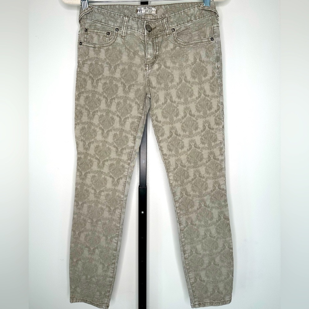 Free People Women Jacquard Texture Crop Ankle Skinny Jeans - Size 27